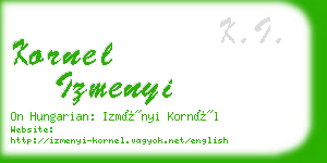 kornel izmenyi business card